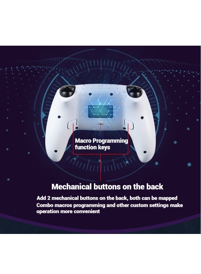 فلاش هوك وحدة تحكم ألعاب لاسلكية تعمل بالبلوتوث مع برمجة ماكرو واهتزاز مزدوج وحسية جسدية بستة محاور لـ PS4/PC/Steam/Android - Image 4